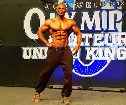 Antony Bessala relaxed on stage at Olympia Amateur United Kingdom